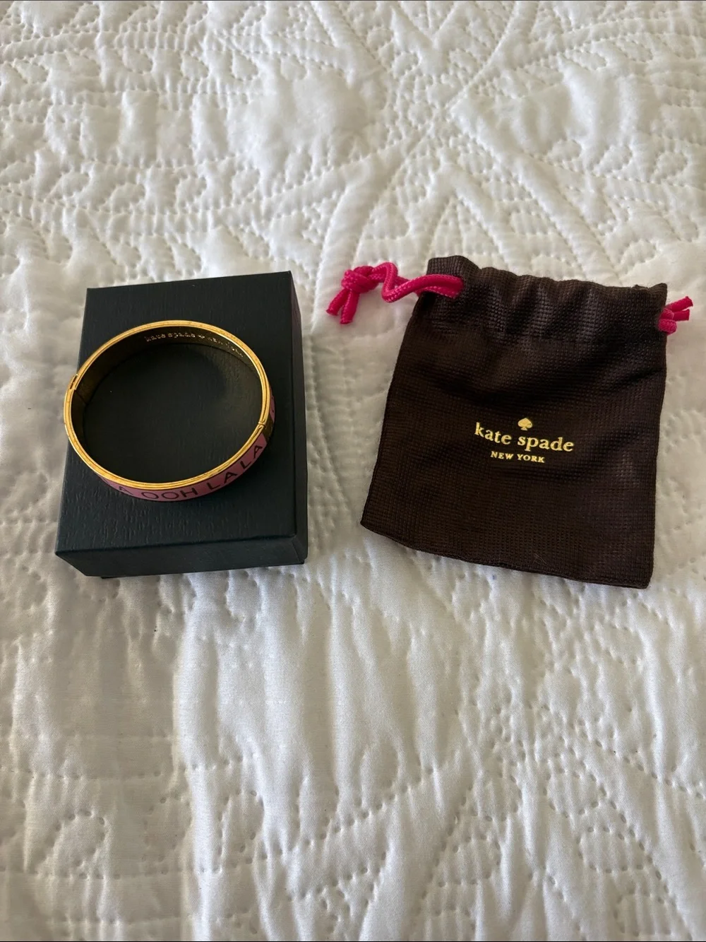 kate spade Pink and Gold Enamel Bangle Bracelet